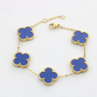 Armband Vierblatt Lucky Blau