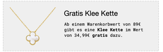 Gratis Klee Kette ab einem Warenkorbwert von 89 €