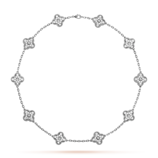 Halskette Mit Vierblättrigem Klee – Lavish 10 designs, Silber