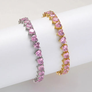 Armband Tennis Mit Rosa Herz