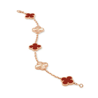 Amber Armband - Roségold / Rotes Muster Einheitsgröße